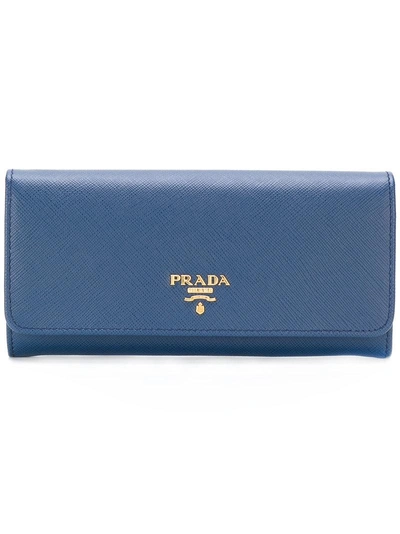 Prada Leather Wallet - 蓝色 In Blue