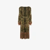 Etro Leopard & Paisley Long-sleeve Gown In Brown