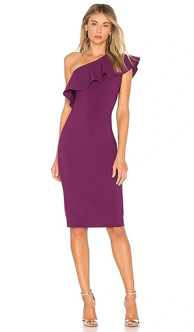 Likely Wilshire Ruffled One-shoulder Dress In Purple