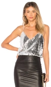 Lovers & Friends Sequin Bodysuit In Silver