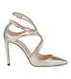 JIMMY CHOO Lancer 100 glitter leather pointed courts