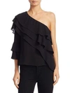 ALICE AND OLIVIA Hilaria One-Shoulder Bell-Sleeve Top