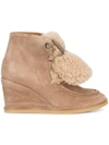CHLOÉ PEGGY SHEARLING WEDGE BOOTS,CH29730E1812479805