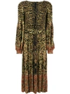 Etro Leopard & Paisley Long-sleeve Gown