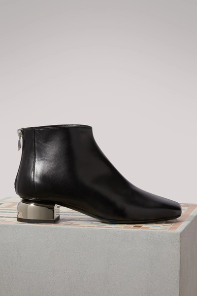 Pierre Hardy Silver Ankle Boots In Black