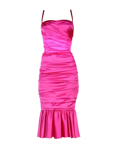 Dolce & Gabbana Sleeveless Satin Dress In Pink