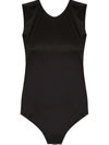 Brigitte Open Back Bodysuit In Black