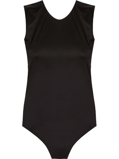 Brigitte Open Back Bodysuit In Black