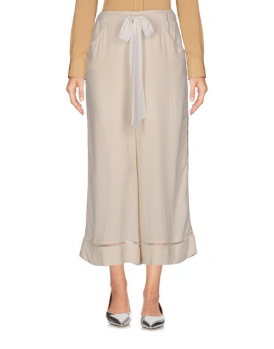 Atos Lombardini Cropped Trousers In Ivory