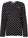 Comme Des Garçons Play Black Polka Dot Heart Patch T-shirt