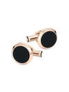 Montblanc Onyx-inlay Round Rose Golden Cufflinks