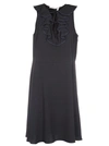 SEE BY CHLOÉ RUFFLE CREPE SKATER DRESS,S7ARO16 S7A012 BLACK