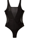 Brigitte Sheer Panels Swimsuit In Black