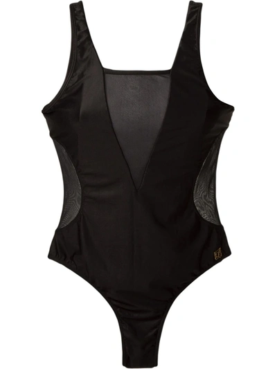 Brigitte Sheer Panels Swimsuit In Black