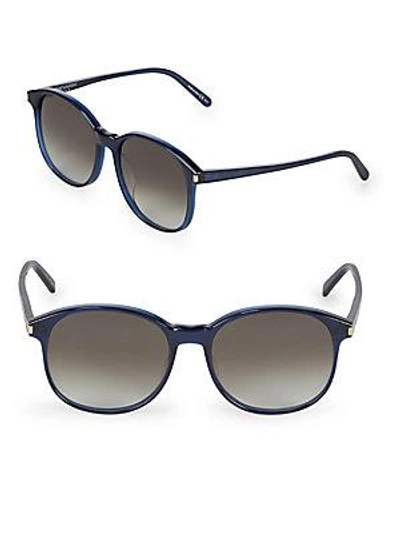 Saint Laurent 56mm Round Sunglasses In Blue