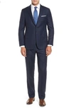 Hickey Freeman Classic B Fit Solid Loro Piana Wool Suit In Blue