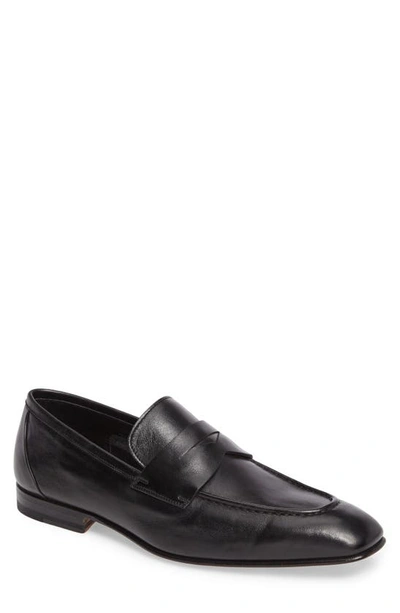 Santoni Carlos Low Heel Loafers In Black,brown