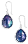 Ippolita Sterling Silver Rock Candy Mother-of-pearl, Lapis & Clear Quartz Crystal Triplet Drop Earrings In Blue/silver