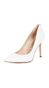 Sam Edelman Beth Croc-effect Leather Pumps In Bright White