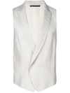 PAL ZILERI PAL ZILERI DOUBLE-BREASTED WAISTCOAT - WHITE,I8G00Z7280212473916