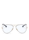 RAY BAN 'Aviator Optics' tortoiseshell front metal optical glasses