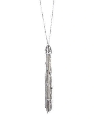 Alexis Bittar Cascading Crystal Tassel Pendant Necklace In Crystal/rhodium In Crystal/ Rhodium