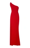 Romona Keveza One Shoulder Gown In Red