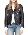 ZADIG & VOLTAIRE LIYA DELUXE LEATHER MOTO JACKET,WFCC1401F