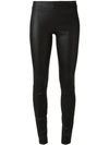 The Row Moto Stretch-leather Leggings In Black