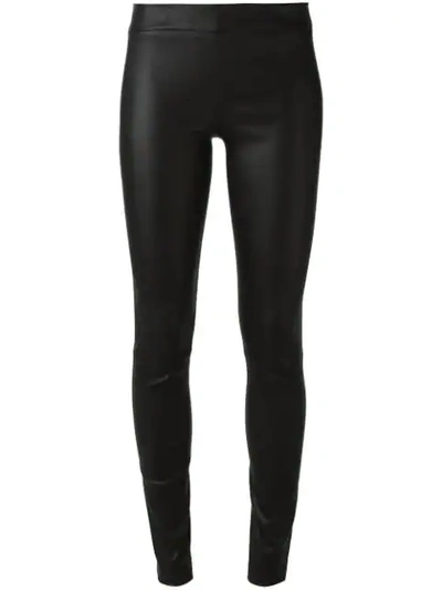 The Row Moto Stretch-leather Leggings In Black