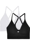 SKIN HELEN SET OF TWO ORGANIC PIMA COTTON-BLEND JERSEY SOFT-CUP TRIANGLE BRAS
