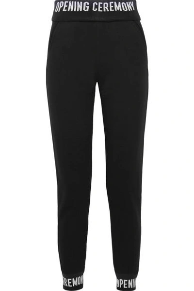 Opening Ceremony Elastic Logo Cotton Track Pants In Black