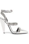 TOM FORD CHAIN-EMBELLISHED MIRRORED-LEATHER PUMPS