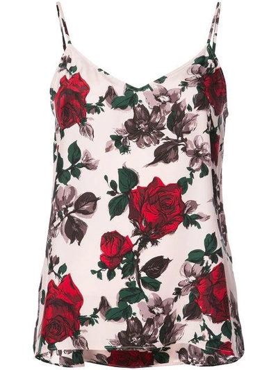 Equipment Layla Floral-print Washed-silk Camisole In Cosmetic Pink Multi