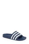 Adidas Originals Adilette Striped Rubber Slides In Navy,white