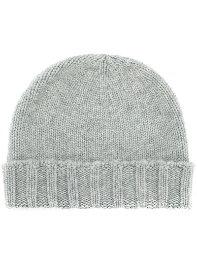 Drumohr Cable Knit Beanie In Grey