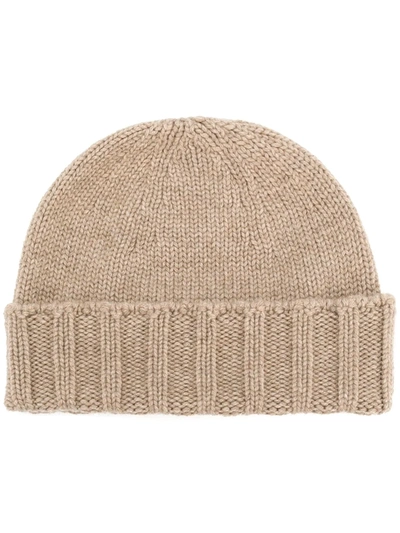 Drumohr Cable Knit Beanie In Beige