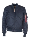 Alpha Industries Classic Zipped Bomber Jacket  In Blue