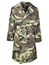 STUSSY DOUBLE BREASTED TRENCH COAT,115359 CAMO