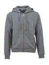 Kenzo Logo Print Zip-up Hoodie In Grey
