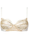 Gilda & Pearl Gina Balconette Lace Bra In Ivory/gold