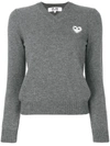 COMME DES GARÇONS KNITTED HEART LOGO SWEATER,P1N05912442700