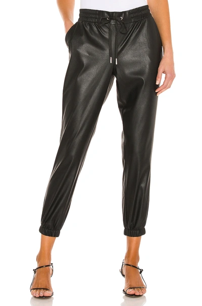 N:philanthropy Scarlett Faux Leather Jogger Trousers In Black