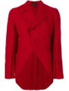 Comme Des Garçons Asymmetric Fitted Coat In Red