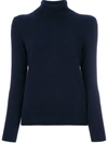 N•peal Mélange Cashmere Turtleneck Sweater In Blue