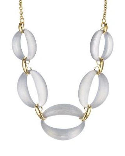 Alexis Bittar Essentials Large Lucite Link Necklace In Silver