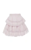 Loveshackfancy Tiered Ruffle Mini Skirt In Violet
