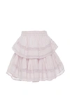 Loveshackfancy Tiered Ruffle Mini Skirt In White