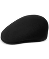 Kangol Seamless Wool Black Wool Flat Cap With Logo In Black