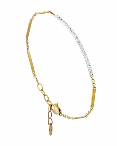 Marco Bicego Goa 18k Hand-engraved Gold Diamond Bar Bracelet In White/gold